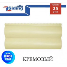 Фасадный виниловый сайдинг ALTA BlockHouse SLIM Кремовый шт.