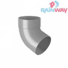 Колено (отвод) трубы одномфтовое 67° RAINWAY 90 система Серое