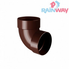 Колено (отвод) трубы двухмуфтовое 87° RAINWAY 90 система Коричневое
