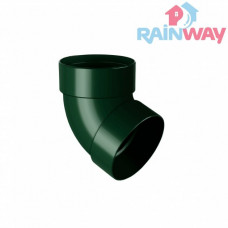 Колено (отвод) трубы двухмуфтовое 67° RAINWAY 90 система Зеленое