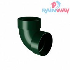 Колено (отвод) трубы двухмуфтовое 87° RAINWAY 90 система Зеленое