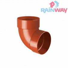 Колено (отвод) трубы двухмуфтовое 87° RAINWAY 90 система Кирпичное