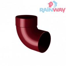 Колено (отвод) трубы одномфтовое 87° RAINWAY 90 система Красное