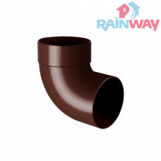 Колено (отвод) трубы одномфтовое 87° RAINWAY 90 система Коричневое