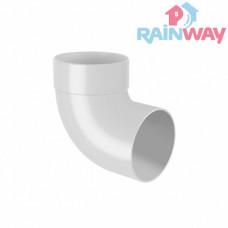 Колено (отвод) трубы одномфтовое 87° RAINWAY 90 система Белое