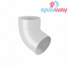Колено (отвод) трубы одномфтовое 67° RAINWAY 130 система Белое