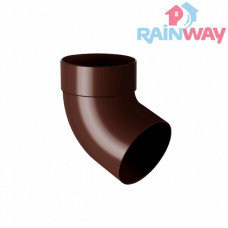 Колено (отвод) трубы одномфтовое 67° RAINWAY 130 система Коричневое