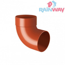 Колено (отвод) трубы одномфтовое 87° RAINWAY 130 система Кирпичное