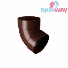 Колено (отвод) трубы двухмуфтовое 67° RAINWAY 130 система Коричневое