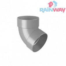 Колено (отвод) трубы двухмуфтовое 67° RAINWAY 130 система Серое