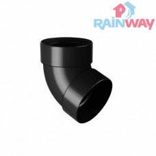 Колено (отвод) трубы двухмуфтовое 67° RAINWAY 130 система Графитовое