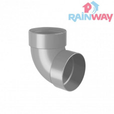 Колено (отвод) трубы двухмуфтовое 87° RAINWAY 130 система Серое
