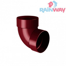 Колено (отвод) трубы двухмуфтовое 87° RAINWAY 130 система Красное