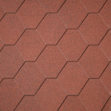 Битумная черепица Superglass Hex (10) Tile Red  кв.м