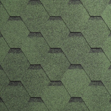 Битумная черепица Superglass Hex (23) Amazon Green ultra  кв.м